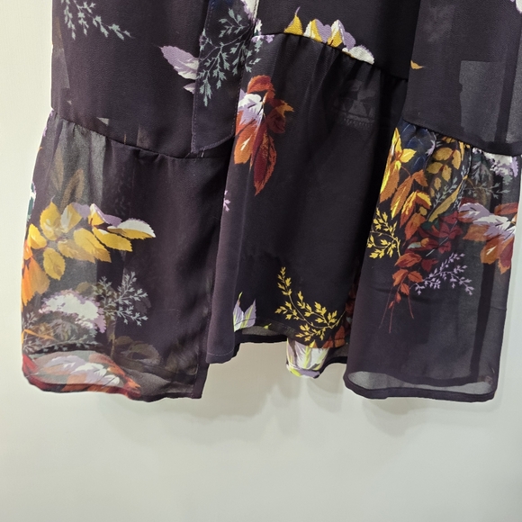 Madewell Vervain Wrap Dress Short Ruffle Sleeve Maxi Blooming Oasis Size XS HTF - Picture 6 of 12